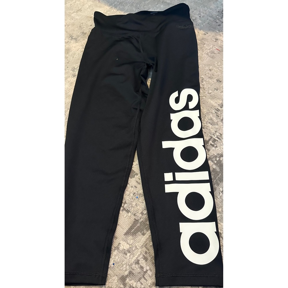 Adidas Women Size S Black CLIMALITE‎ 3/4 Tight Training Pants Leggings New